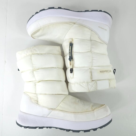COLUMBIA WOMEN'S SIZE 9 WHITE WATERPROOF BOOTS OMNI-HEAT 200G INSULATION *AS-IS* - Picture 7 of 16